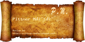 Pittner Máté névjegykártya