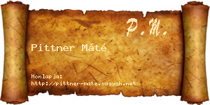 Pittner Máté névjegykártya
